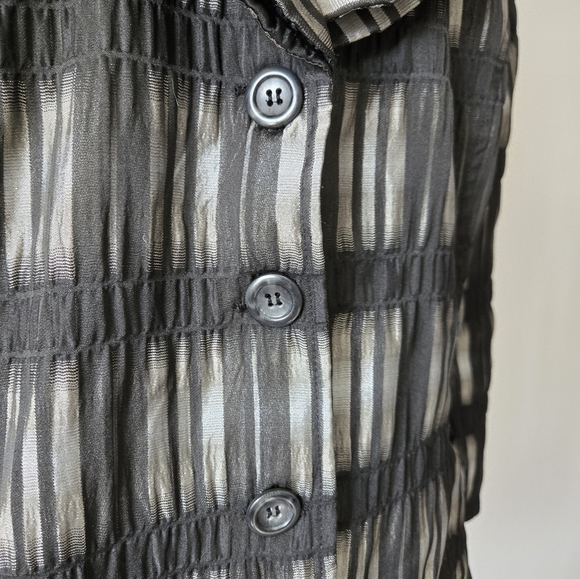 CARBONE Crinkle Ruffle Collar Lightweight Jacket. Size 48/ 16US - Picture 4 of 13